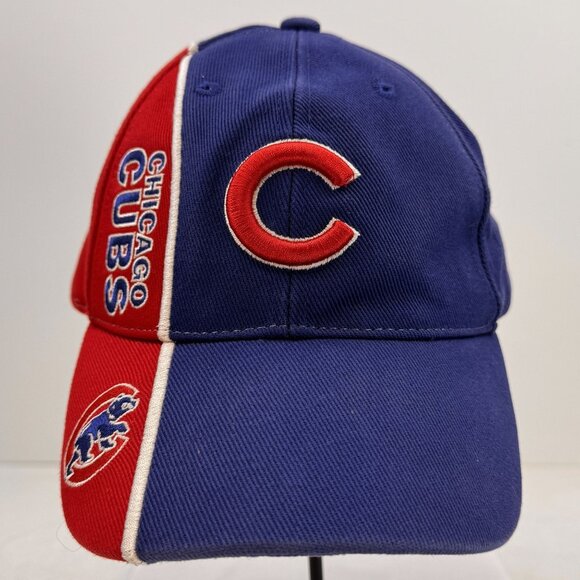 Chicago Cubs Split Color Baseball Cap Adjustable Strap Cotton MLB Hat OSFA - Picture 1 of 11